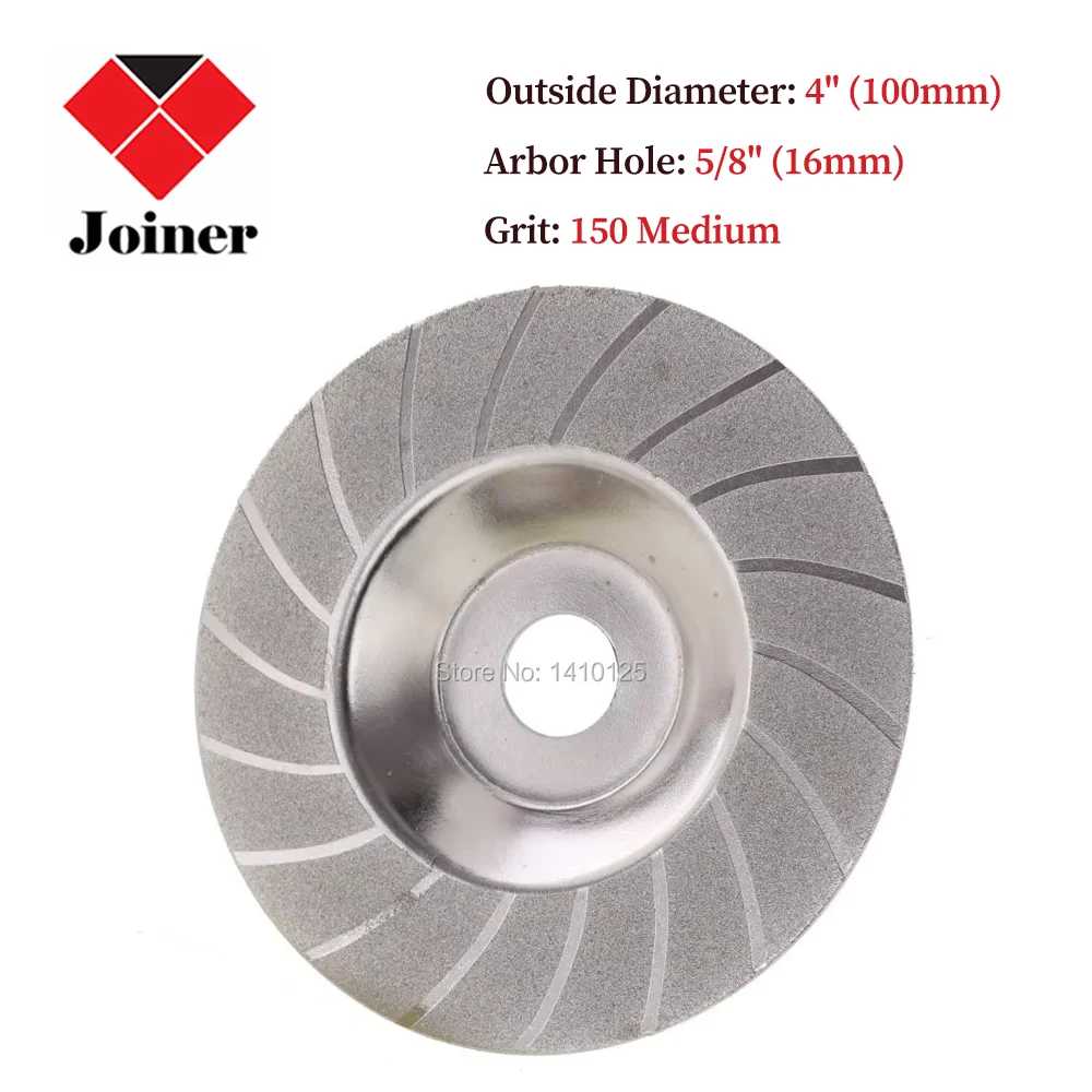 

100mm 4" inch Diamond Coated Grinding Disc Wheel Convex Threading For Angle Grinder Grit 150 for Glass Stone