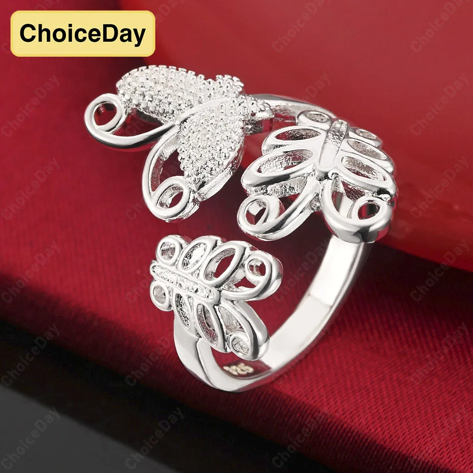 

ChoiceDay 925 sterling silver open exquisite butterfly ring women's accessories gift jewelry party wedding