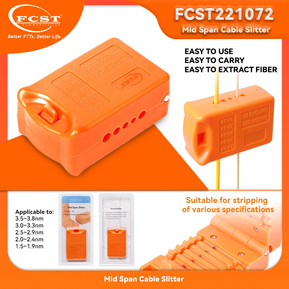 FCST 1.5-3.8mm Fiber Optical Longitudinal Cable Cutting Tool Slitter Diameter Cable Tube Stripper Fiber Loose T