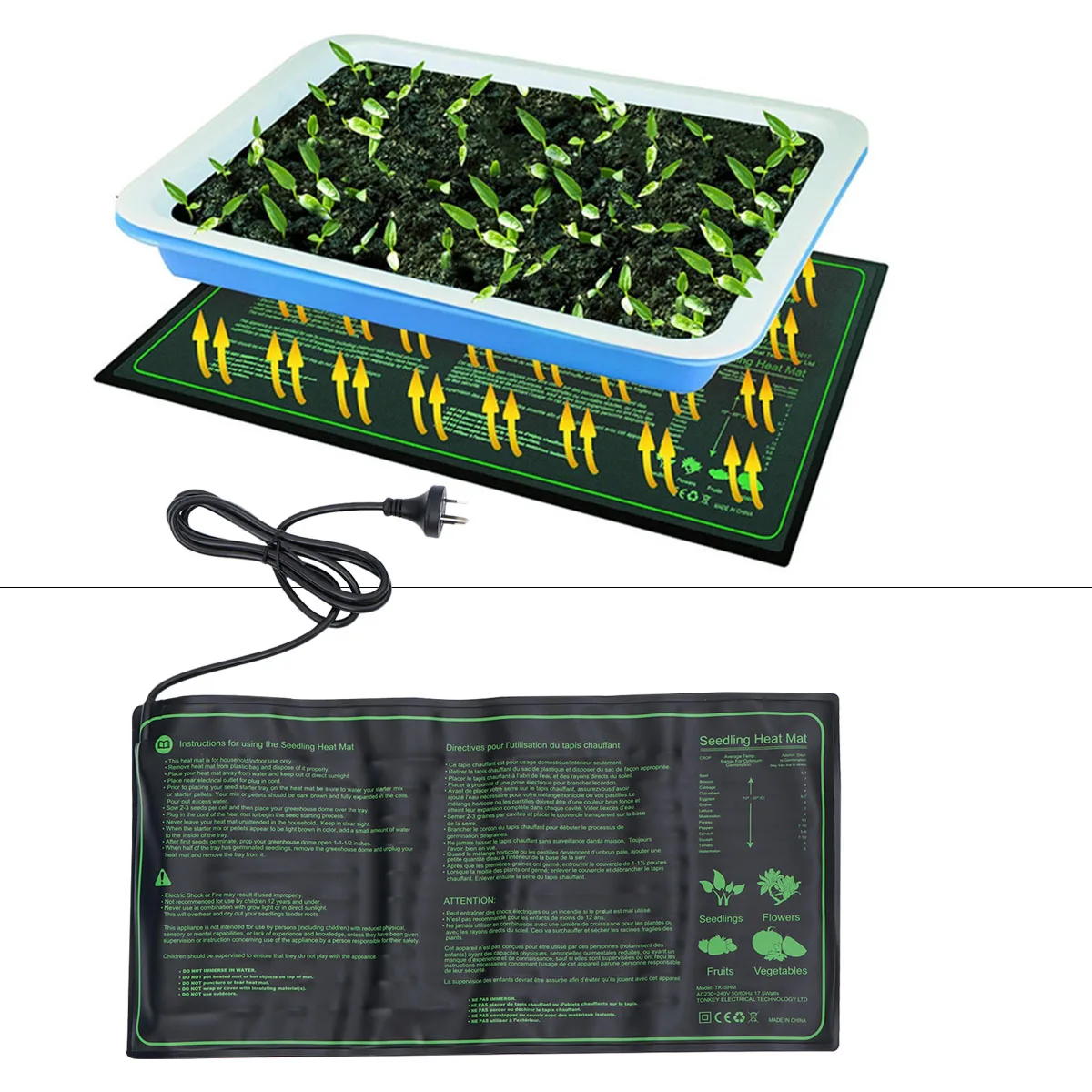 

Heating Pad Durable Silicone Beeding Mat Waterproof Grass Hydroponic Home Greenhouse Farm Seedling Heat Mat PVC Surface Layer