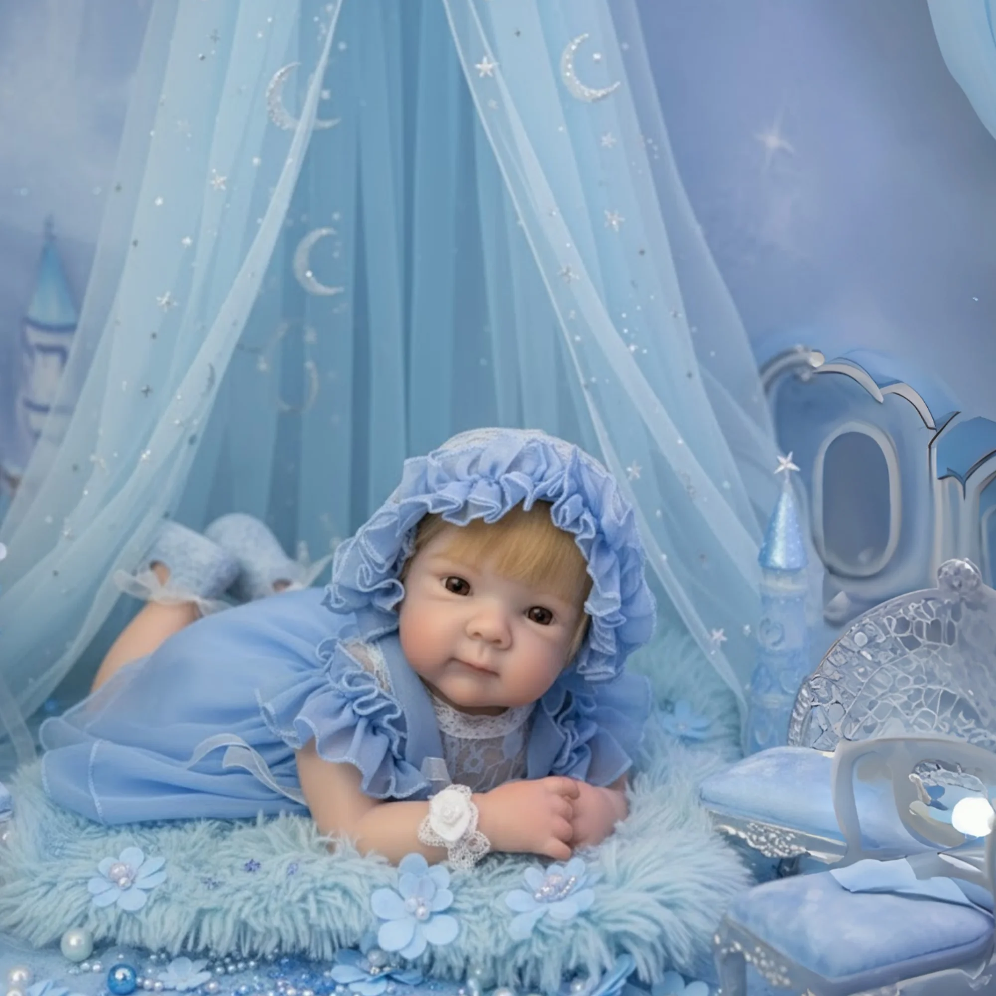 Leuke Kan Open Mond 18Inch Geworteld Haar Bettie Siliconen Meisje Pop Al Geschilderd Soft Touch Waterdichte bebe reborn pop Voor Kinderen