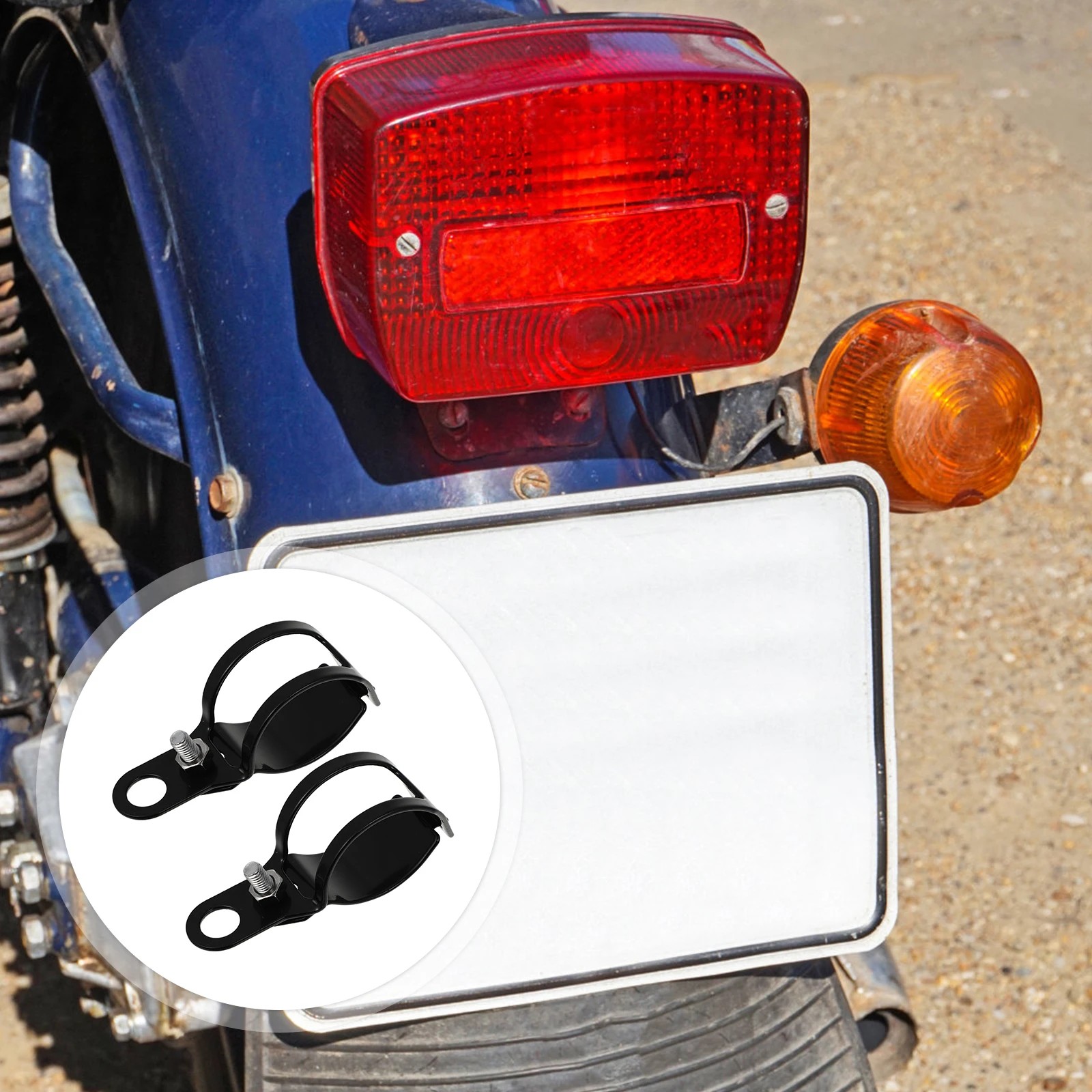 

2Pcs Motorcycle Turn Signal Brackets Durable Iron Material Universal Front Fork Light Mounts Spotlight Accessories