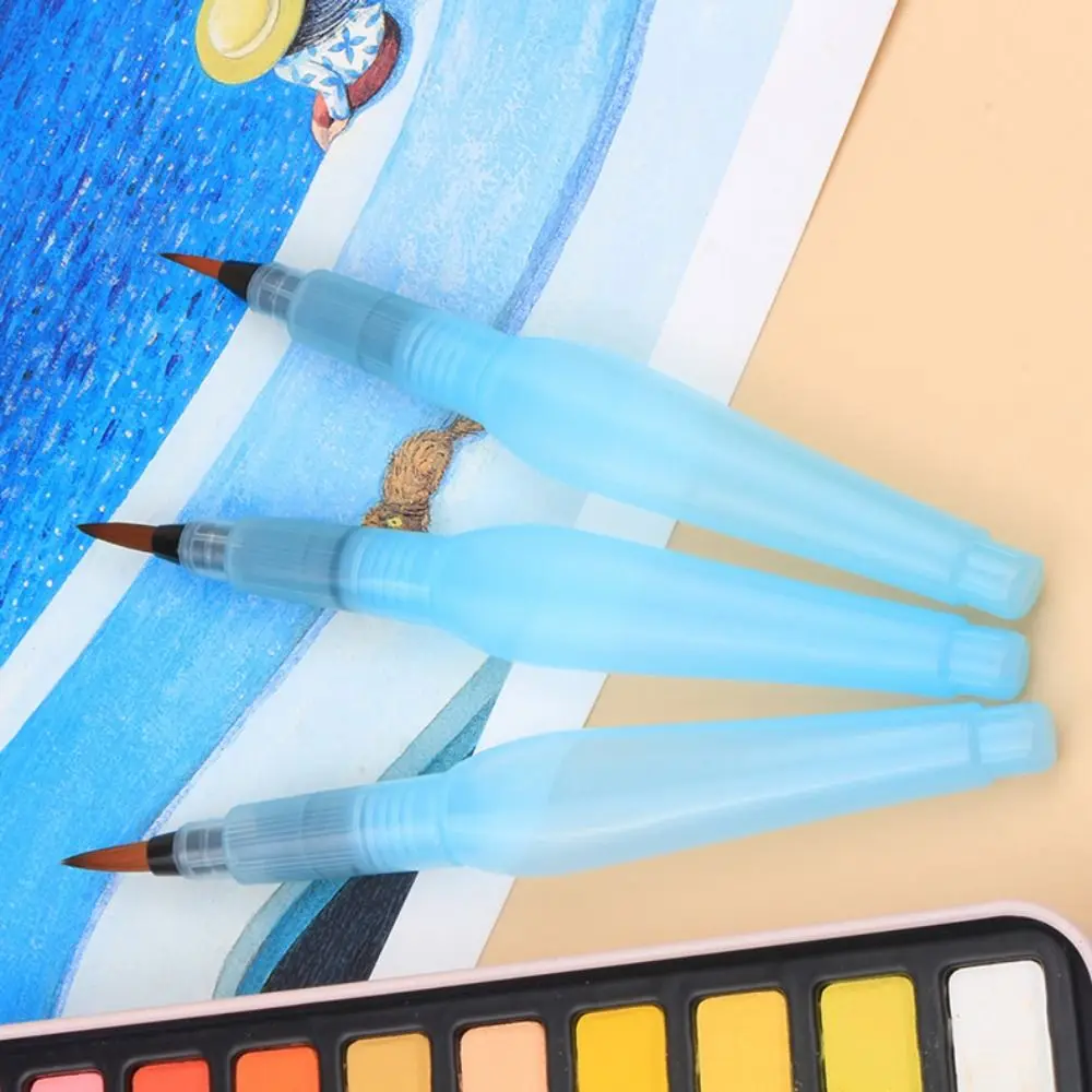 Large Capacity Water Storage Pen Round Pointed Tip Refillable Solid Watercolor Pen Plastic 150ML Tap Water Pen Painting