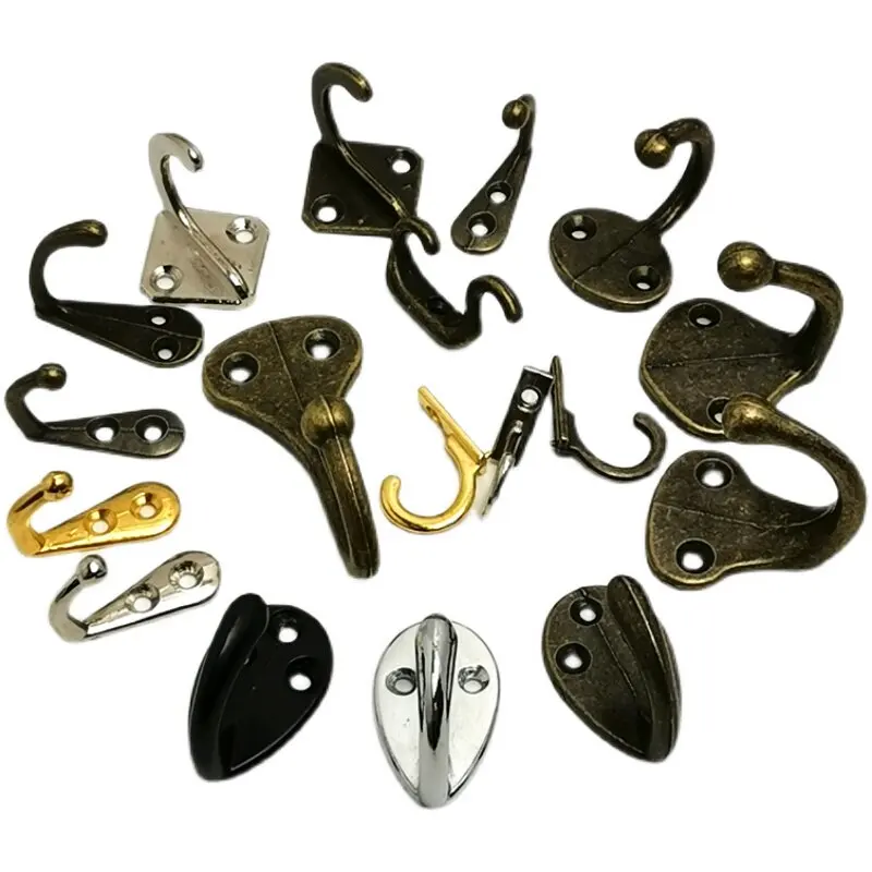 

Gold Small Single Hook Zinc Alloy Multi-color Cabinet Entrance Hardware Antique Clothing Hook DIY Mini Hook Accessories