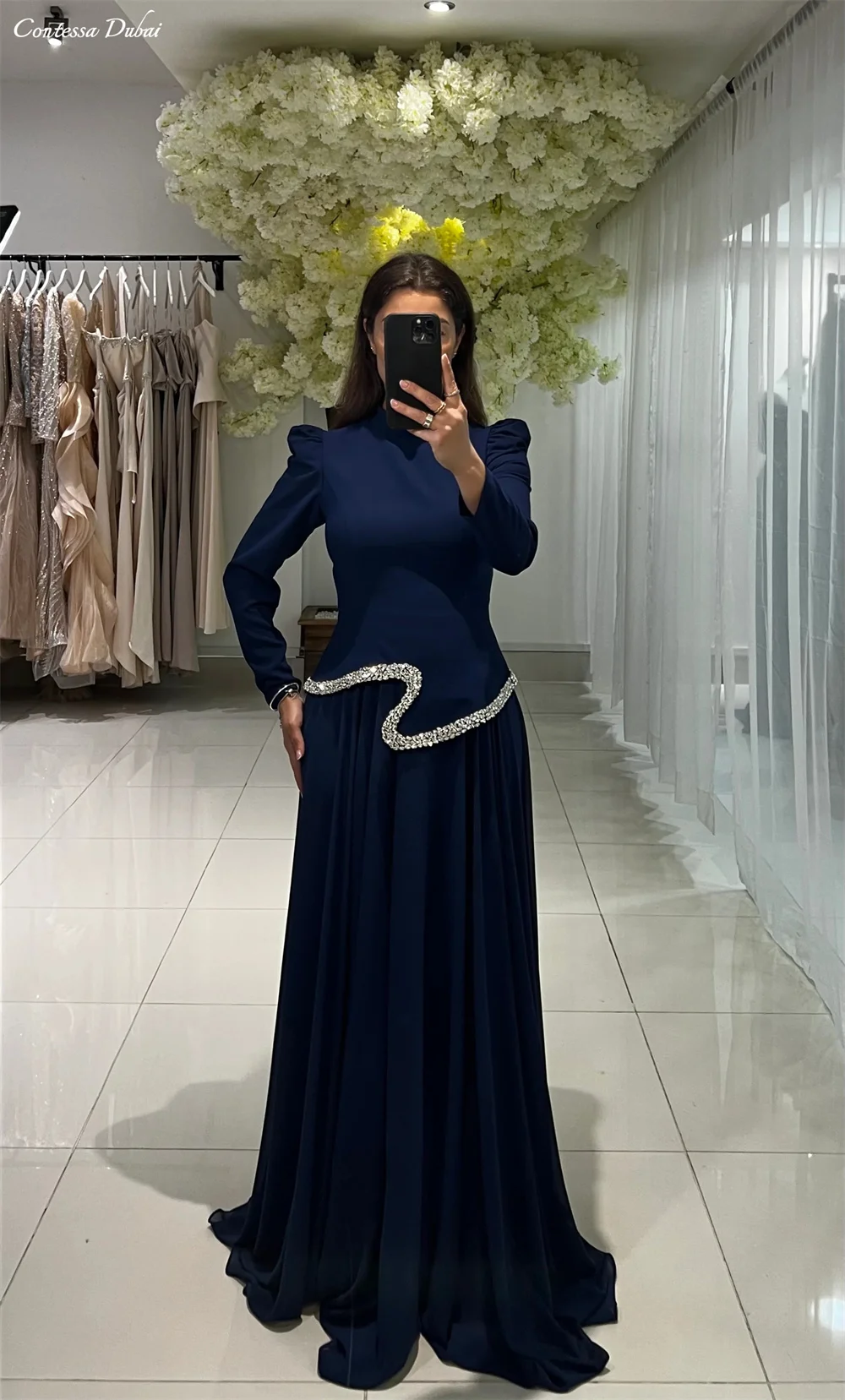 

Платье для выпускного вечера в мусульманском стиле по индивидуальному заказу с бриллиантовым корсетом, комплект из двух предметов, платья для торжественных мероприятий 2025