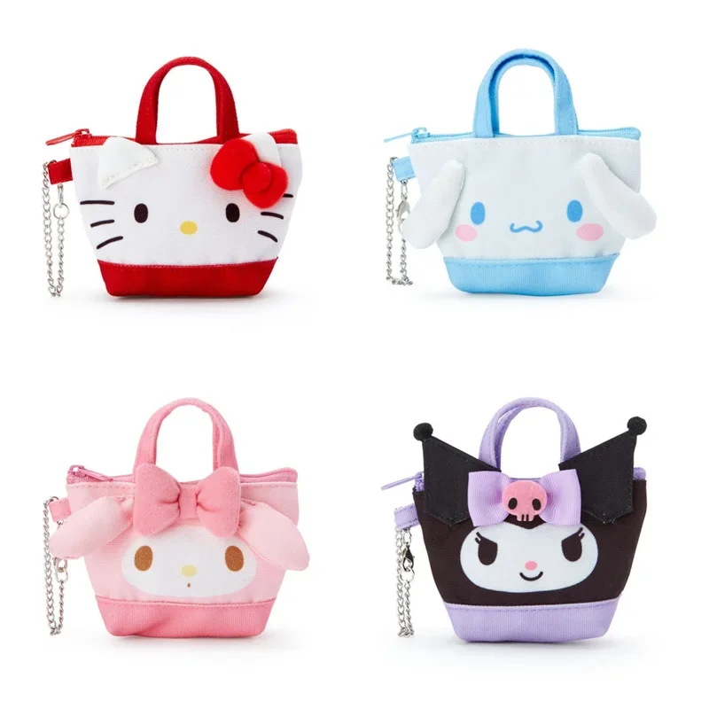 

Cartoon Sanrio Childrens Zero Wallet Cute Kuromi Cinnamoroll Hello Kitty Earphone Storage Bag Mini Handbag Backpack Decoration