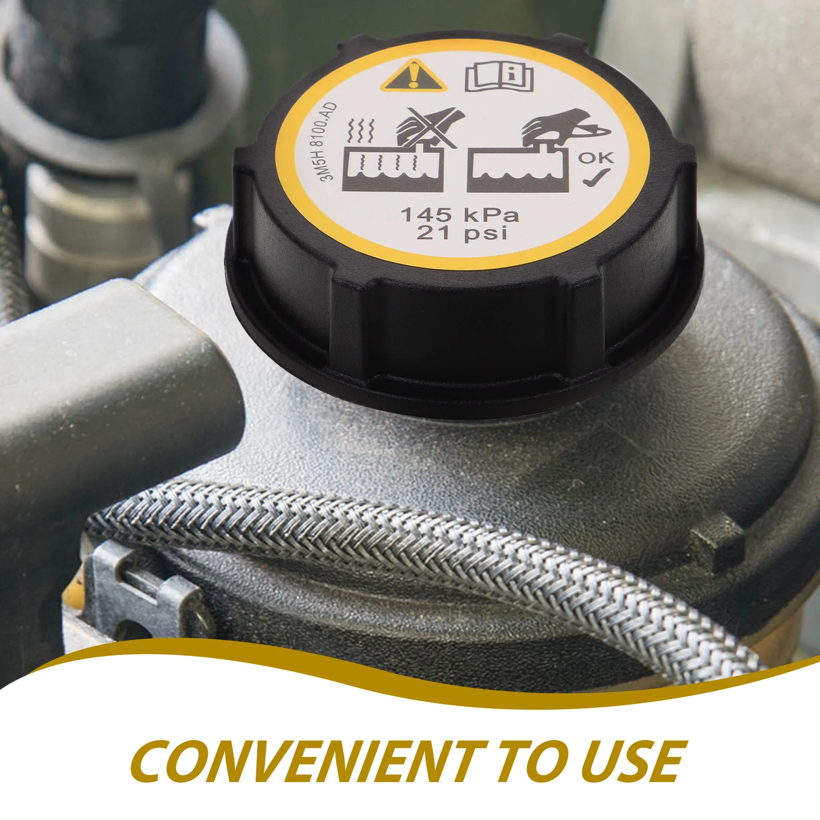 

Coolant Expansion Tank Cap Radiator Reservoir Cover Compatible Durable Material Easy Install Car Protection