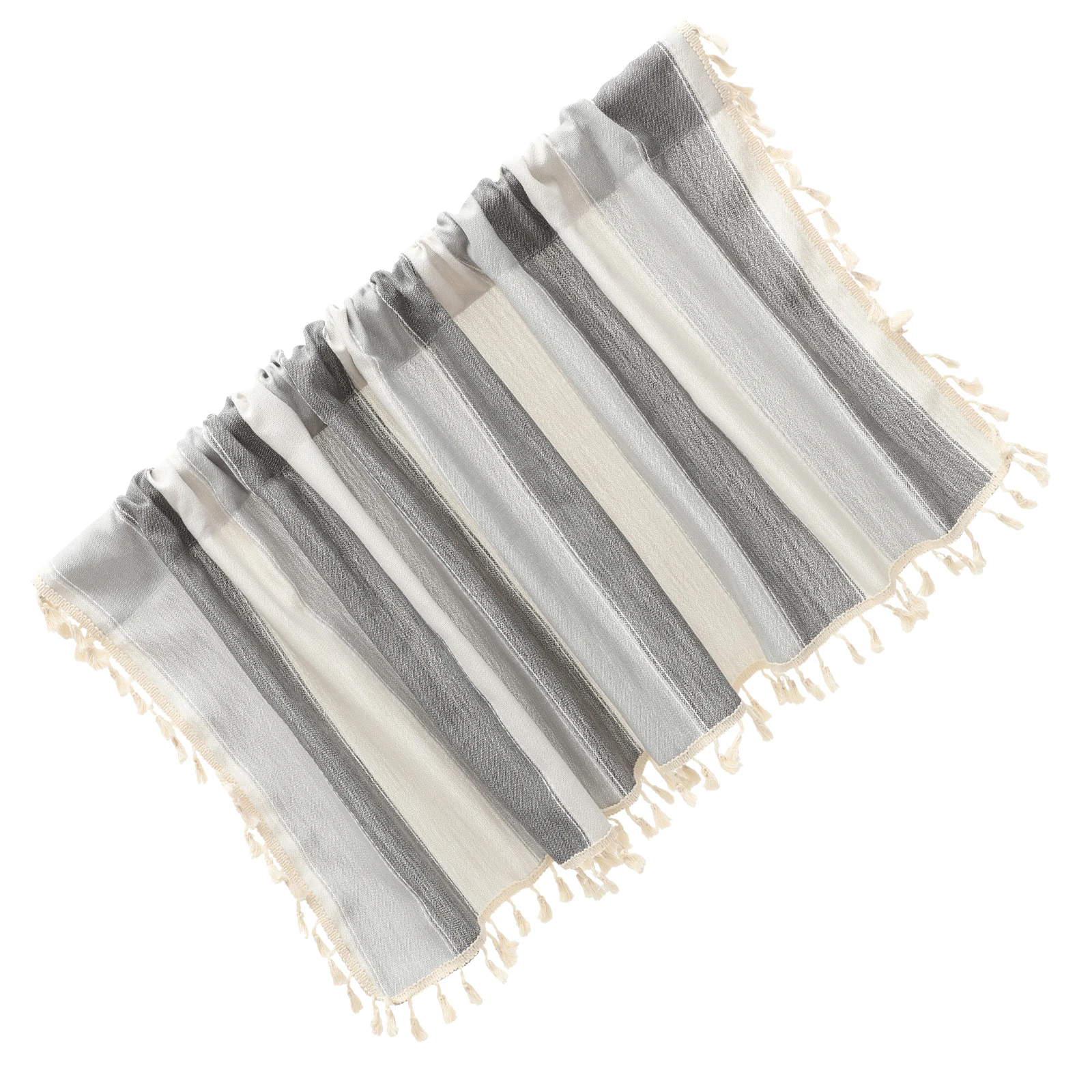 

Striped Half Curtains Linen Material Kitchen Window Short Curtains for Bedroom Bathroom Living Room Bookcase Decor