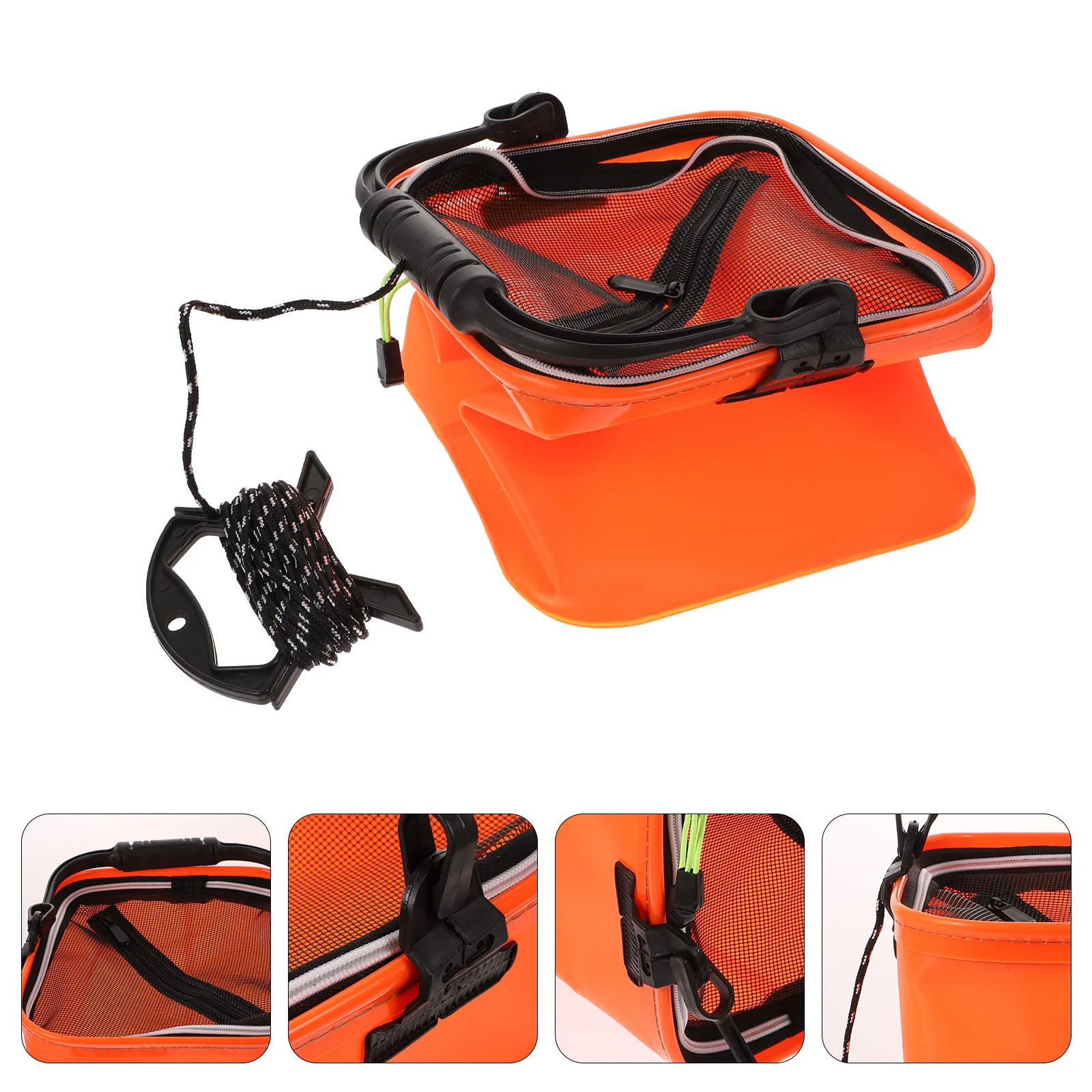 

1Pcs Folding Fishing Bucket Sturdy Handle Eva Portable Water Pail for Fishing Camping Picnics Outdoor Use Storage Solution