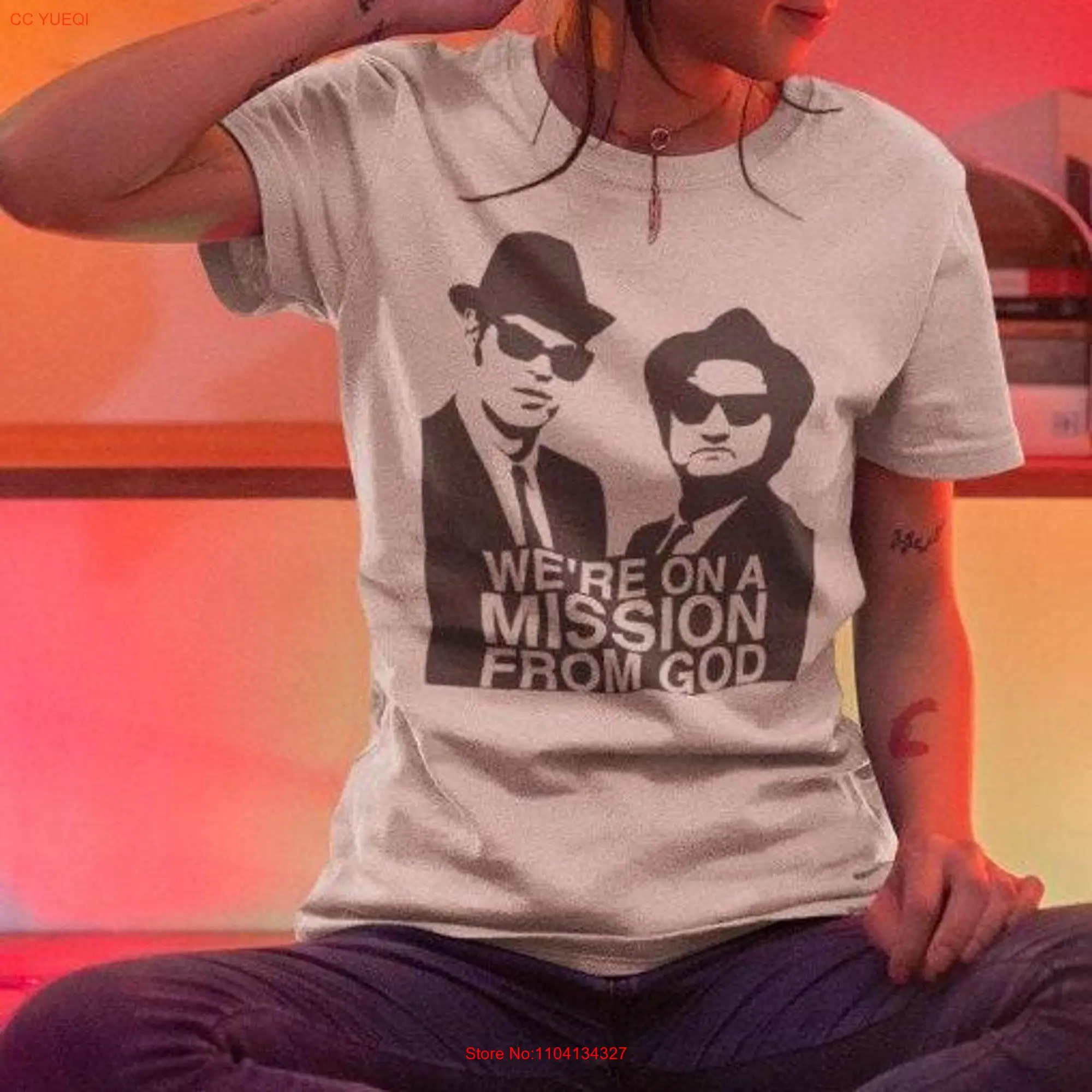 We're on a Mission From God T Shirt Blues Brothers long or short sleeves