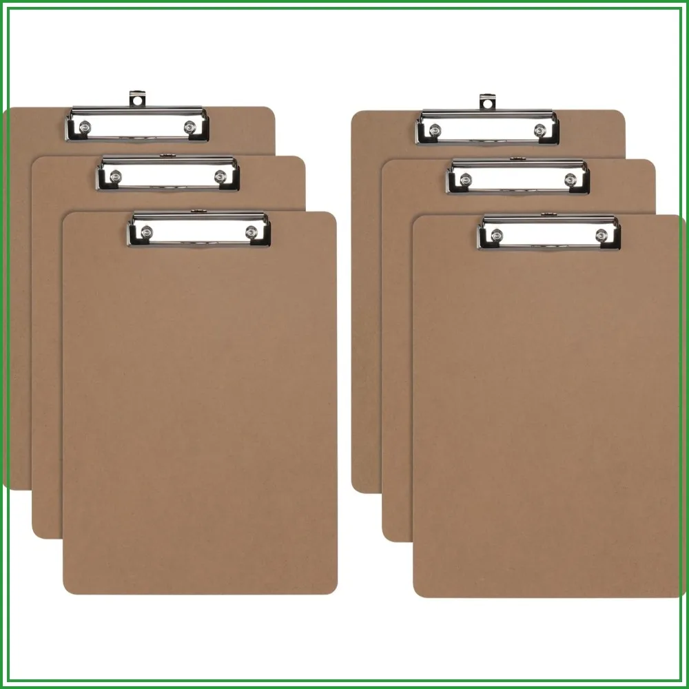 

Brown Metal Clipboards, 6-Pack, 12.5"x9", Hanging Loop, Smooth Writing Surface
