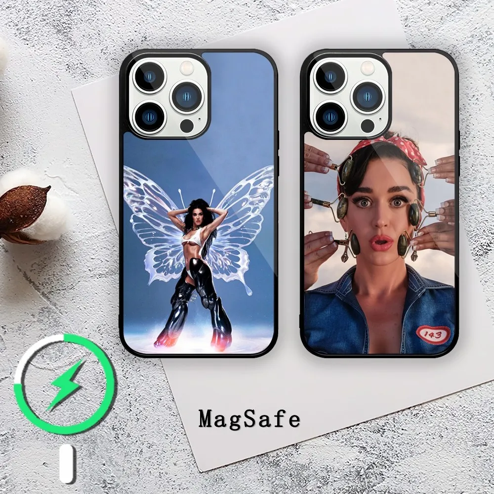 Singer K-Katy Perry Woman's World Phone Case For iPhone 11 12 13 14 15 Mini Pro XS Max X S Plus XR Magnetic Attraction Shell