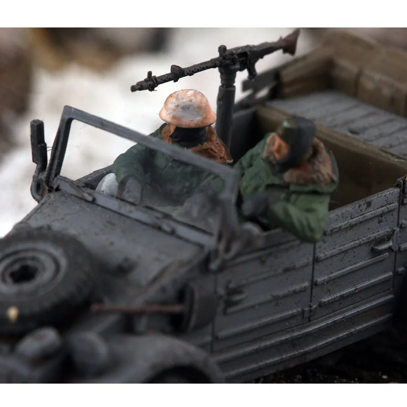 Escala 1:72 resina alemã inverno militar veículo motorista 2 pessoas cena acessório modelo brinquedos adultos clássicos presentes exibição estática