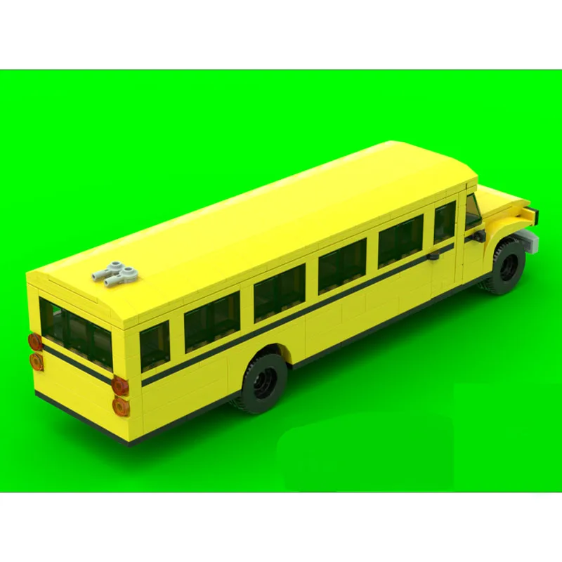 

MOC-265314 City Road Traffic Yellow School Bus Building Blocks Model, 402 Pieces, Creative Adult Birthday and Christmas Toy Gift
