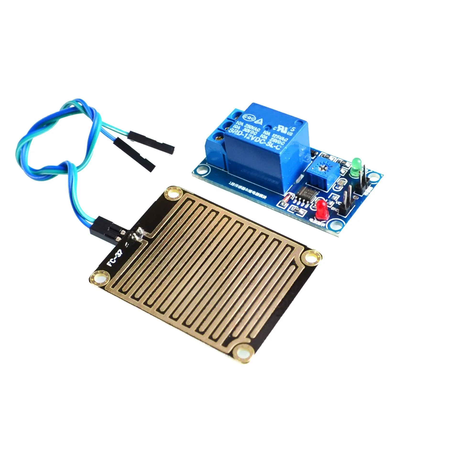 12V moduł czujnika wykrywania kropli deszczu moduł pogody deszczowej wilgotność dla Arduino moduł sterujący przekaźnikiem czujnik wody deszczowej