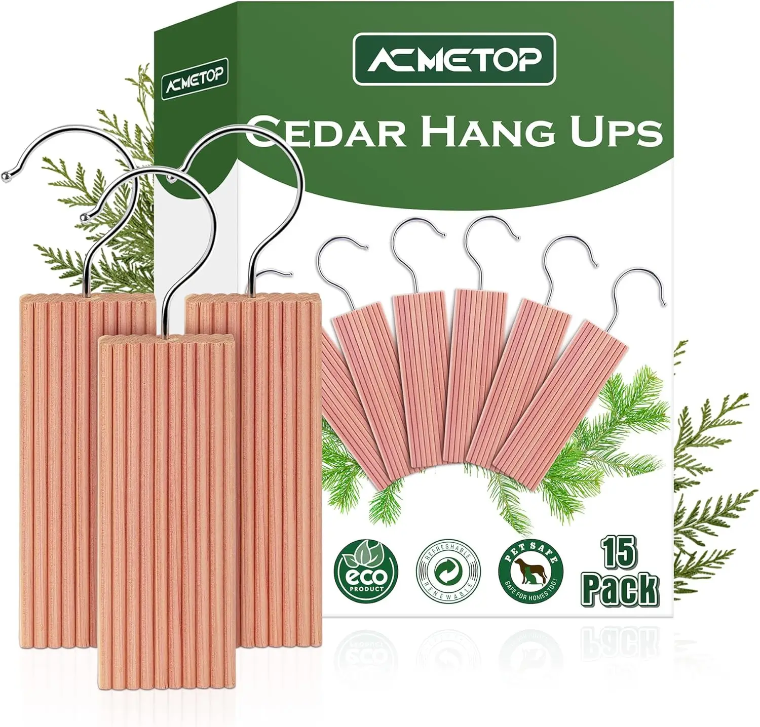 

15 Pack Natural Cedar Closet Fresheners, Aromatic Wood Blocks for Clothes Storage, Moisture Absorber & Odor Eliminator