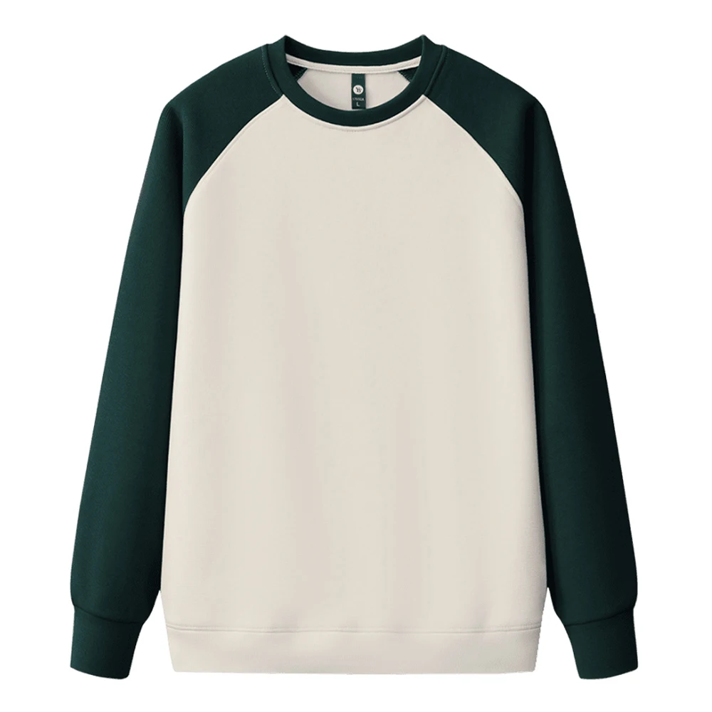 Lange Mouw Wafel Raglan Sweatshirt Hoodie Mannen Sweatshirt Kleur Blok Fleece Ronde Hals Sweatshirt Unisex Sudaderas Para Hombre