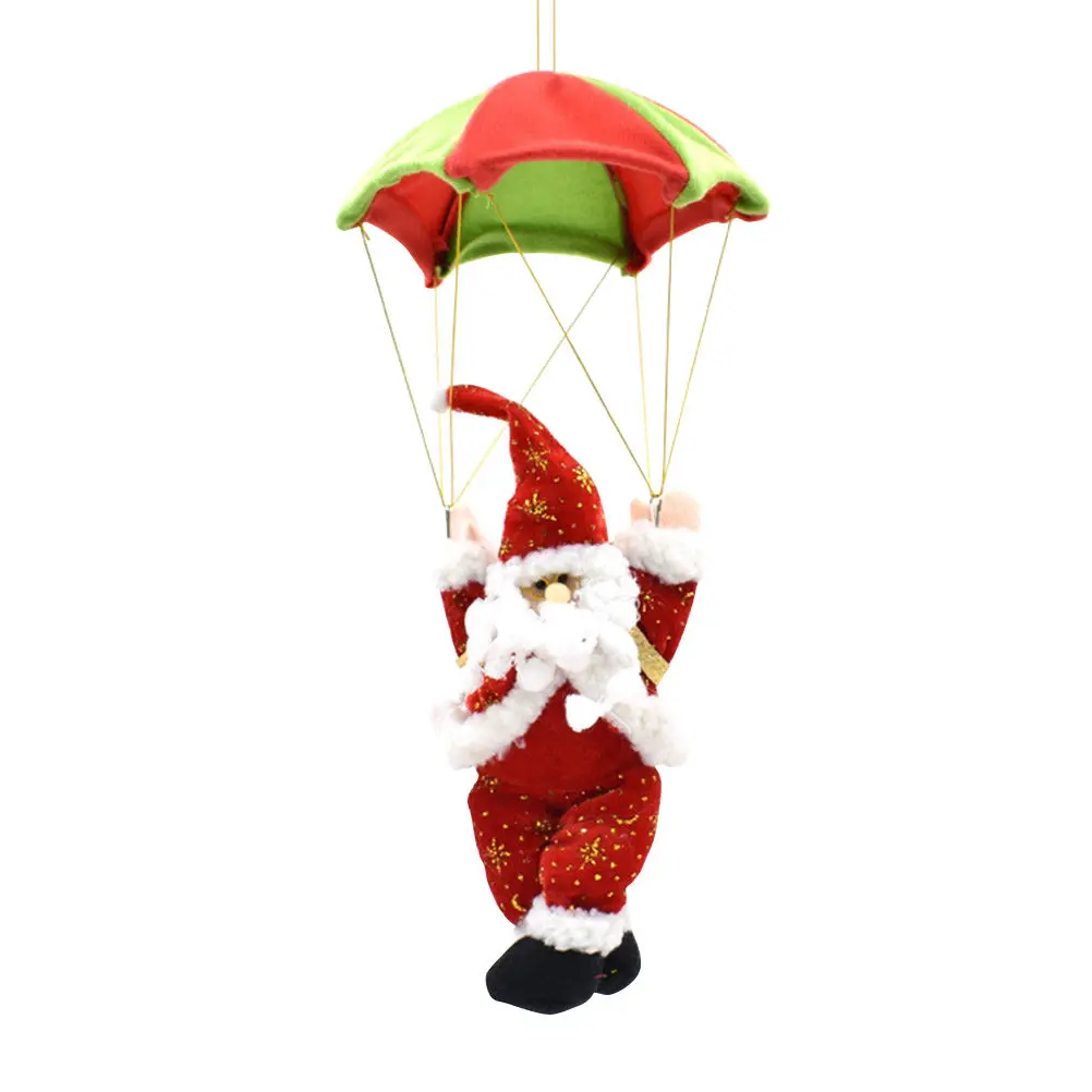 Parachute Santa Claus Decorative Figure for Kids Safe Eco-Friendly Cloth Material Bedside Table Shelf Windowsill Nightstand