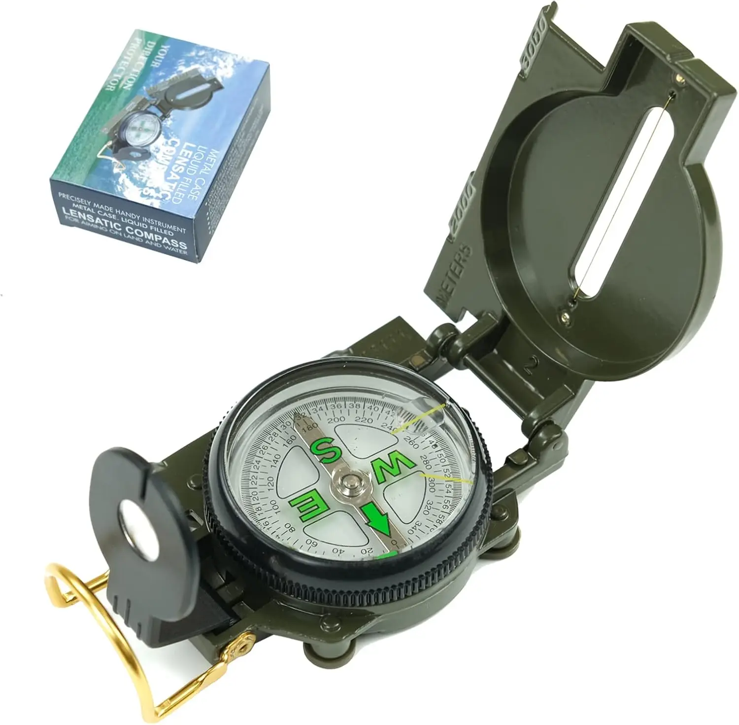 

Military Compass Sighting Compass for HikingOutdoor Compass Waterproof Durable for Hunting Camping