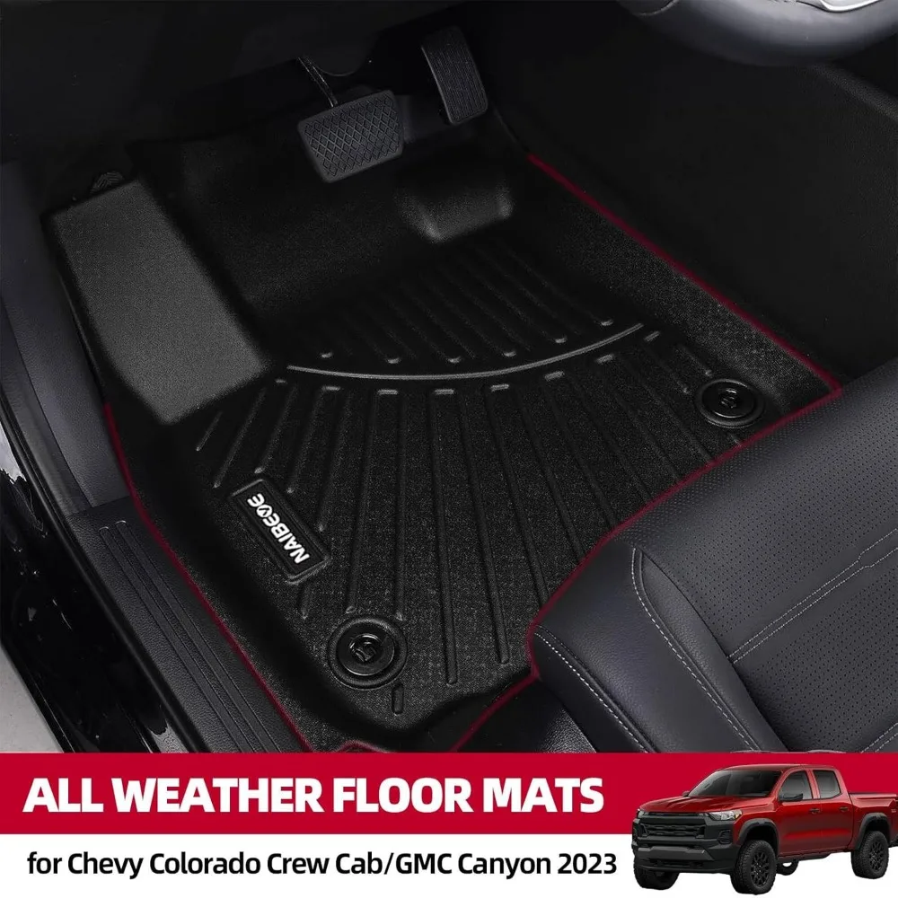 US Floor Mats for 2023 2024 Chevrolet Chevy Colorado/GMC Canyon - All Weather Custom Fit for Chevy Colorado