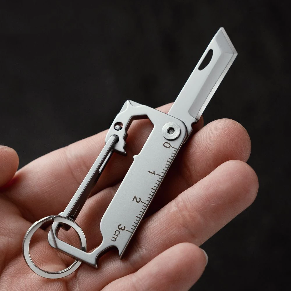 Imagem -06 - Mini Keychain Faca em Abridor de Garrafas Multifuncional Chave de Fenda Garrafa Bolso Cinto Pingente Chaveiro Aço Inoxidável