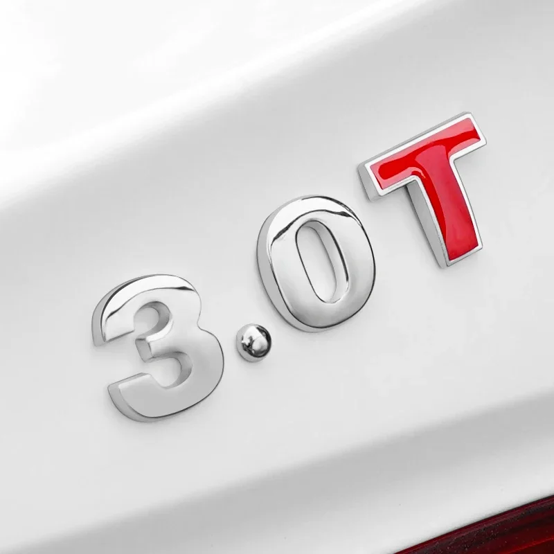 Solid Metal Sticker Car Car Rear English Letter Car Sticker Personalized Modification Number Sticker Body Displacemen Tail Label