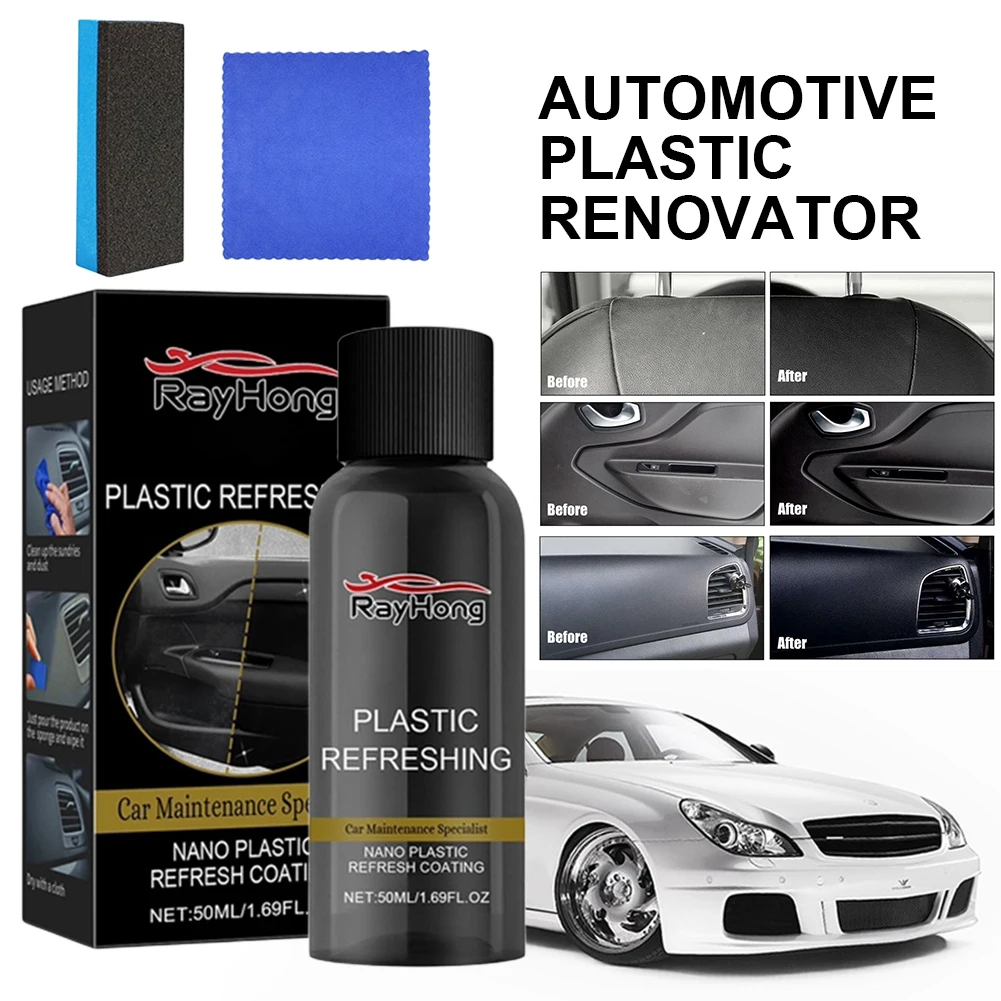 50ml Polishing Refurbishment Agent Car Plastic Parts Retreading Agent Wax Revitalizing Coating Agent for Auto Cleaning Restoring