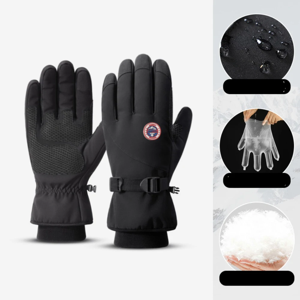 

Men Winter Cycling Gloves Outdoor Sports Ski Running Motorcycle Touch Screen Fleece Gloves Non-slip Waterproof Warm Full Fingers