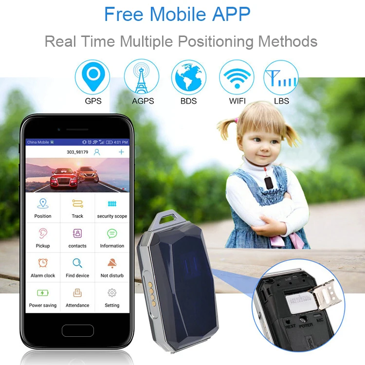 G12S mini necklace style IP67 waterproof GPS tracker for kids elderly, GSM LBS Wifi GPS smart child locator