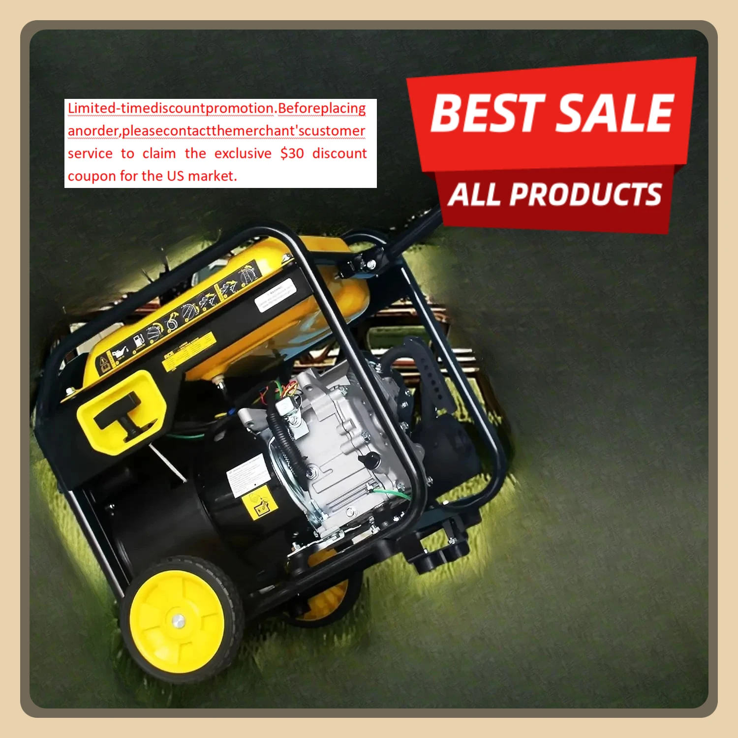 

[XMSJ-Limited Stock, Buy Now!]4500 Watt Gas Powered Generator, Inverter Portable Generator 223cc for Home Use RV Camping, EPA Co