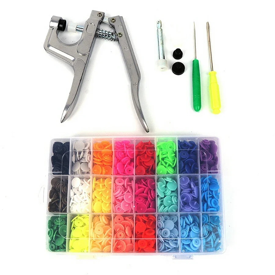 360Pcs T5 Snap Poppers Plastic Buttons Kit Snap Pliers DIY Sewing Crafting Tool