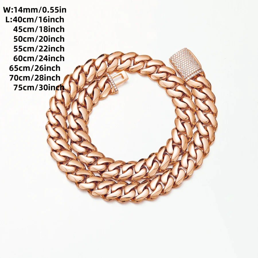 Miami Cuban Link Chain Necklace For Men Women Hip Hop Jewelry