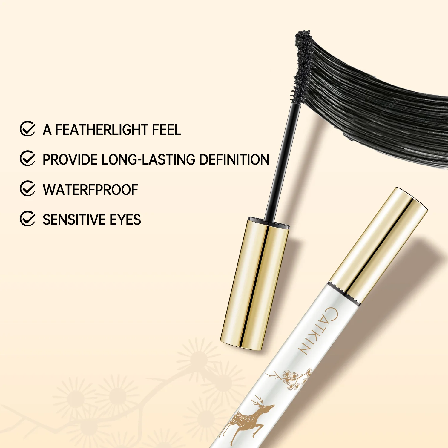 CATKIN long lasting black mascara intense length Voluptuous Volume, Intense Length, Feathery Soft Full Lashes