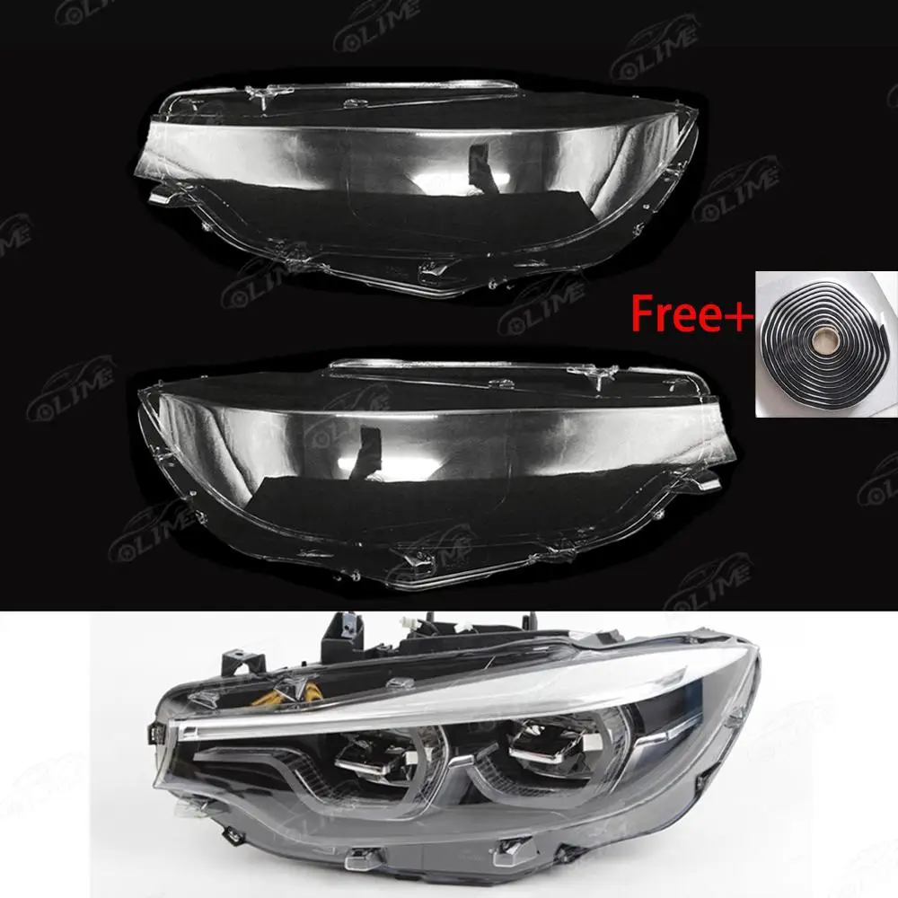 Car headlight lampshade is suitable for BMW F32 F33 F36 F80 F82 F83 418d 1 pair of headlamp lens + tape headlamp lamp shell