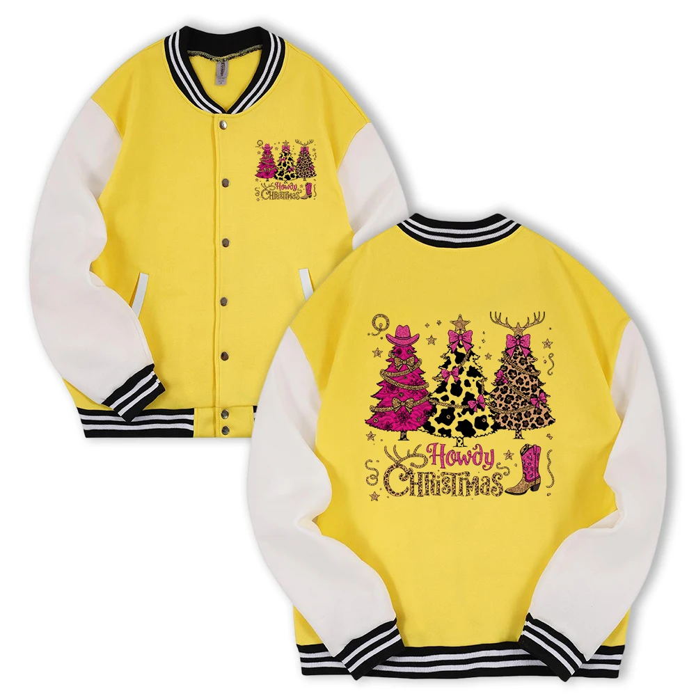 

Мужской бейсбольный трикотаж с принтом рождественского банта и рождественской елки, модные повседневные куртки, свободная осенняя одежда, мужской уличный флисовый топ