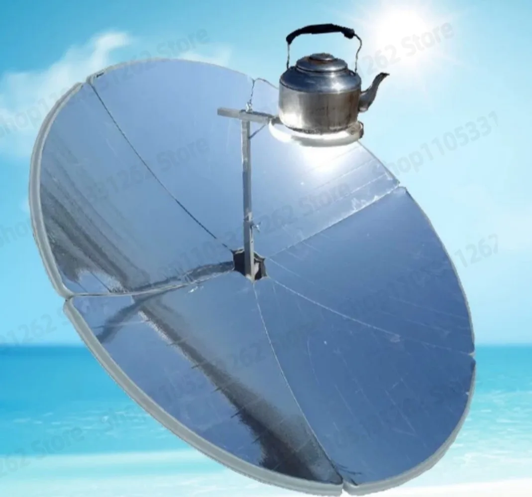 1211 Portable Solar Cooker 1.5M Parabolic Stove with Wheels for Camping