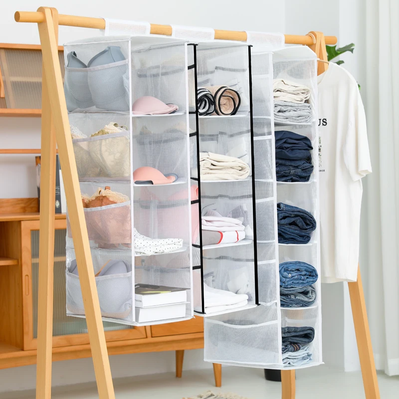 2/3/4/5 Layers Hanging Storage Bag Hangers Holder Portable Organizer Interlayer Type Clothes Wardrobe Closet Accessories Supply