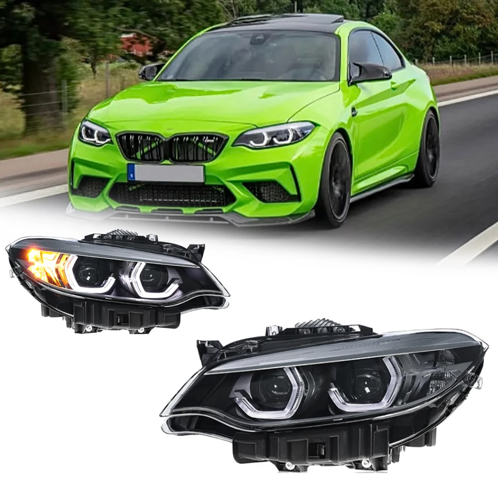 

Светодиодные фары для BMW 2 серии F22 F23 14-21 новый стиль светодиодные DRL Автомобильные фары в сборе Сигнал Авто аксессуары Модифицированная лампа