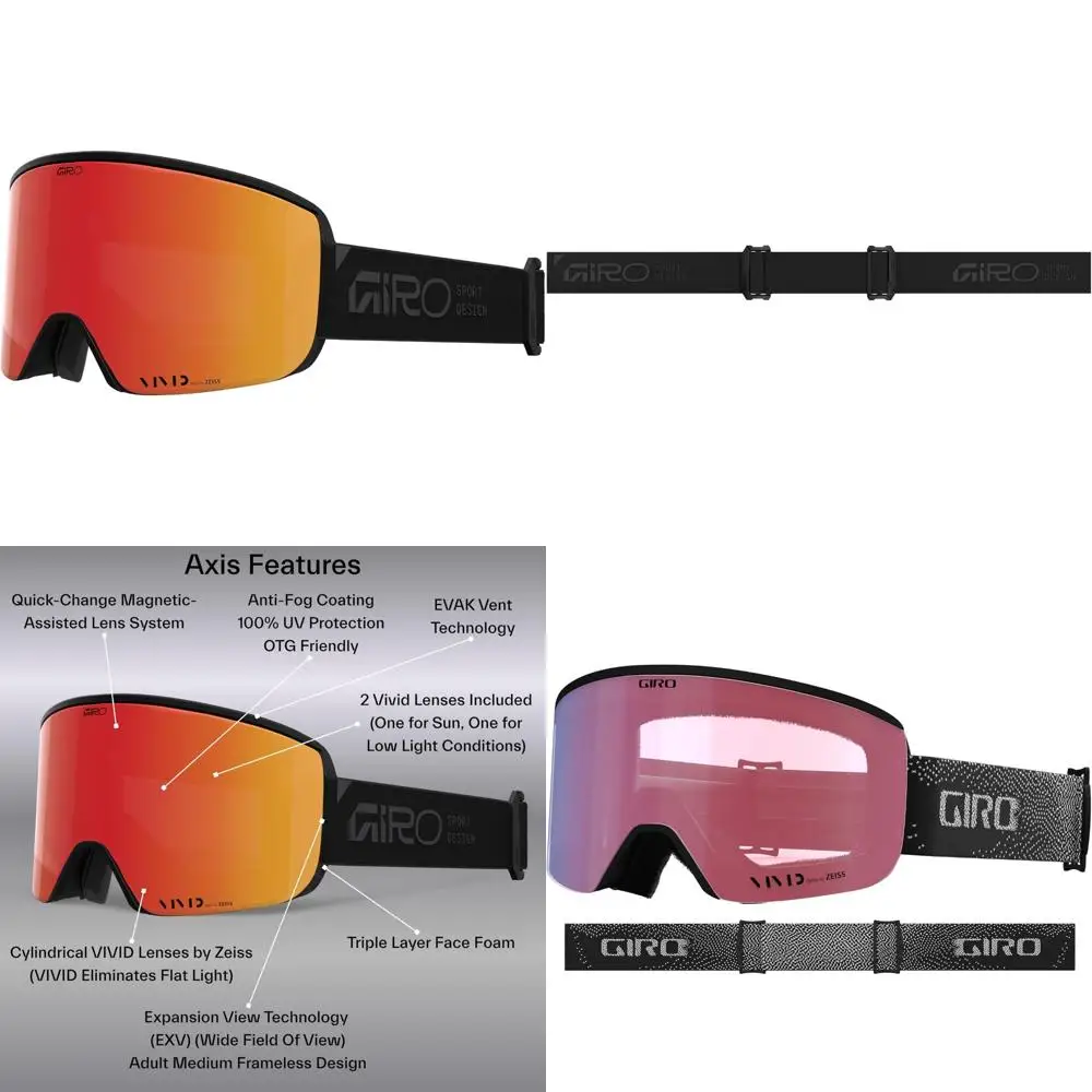 

Quick Change Snowboard Goggles for Men with 2 VIVID Lenses, Anti-Fog Technology, Over-the-Glasses Compatibility, Suitable for Al