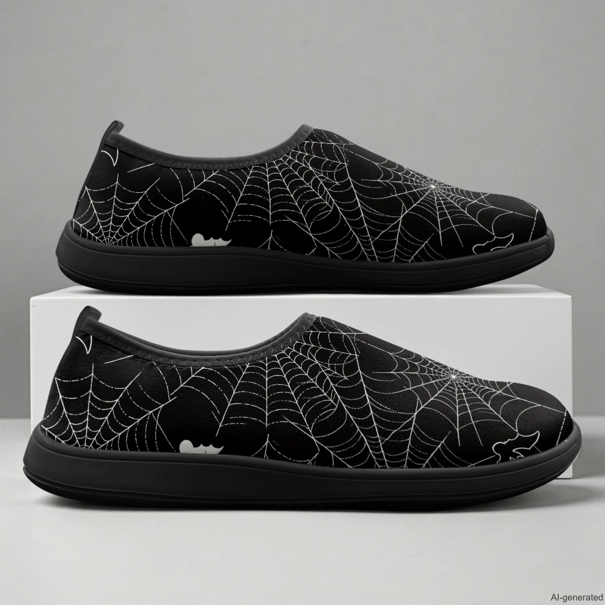 XIXIRIMIDO Slip-on Wide-toed Shoes Men's Breathable Mesh Shoes Spider Web Print Women Sneakers Man Shoes Tenis Feminino 36-46