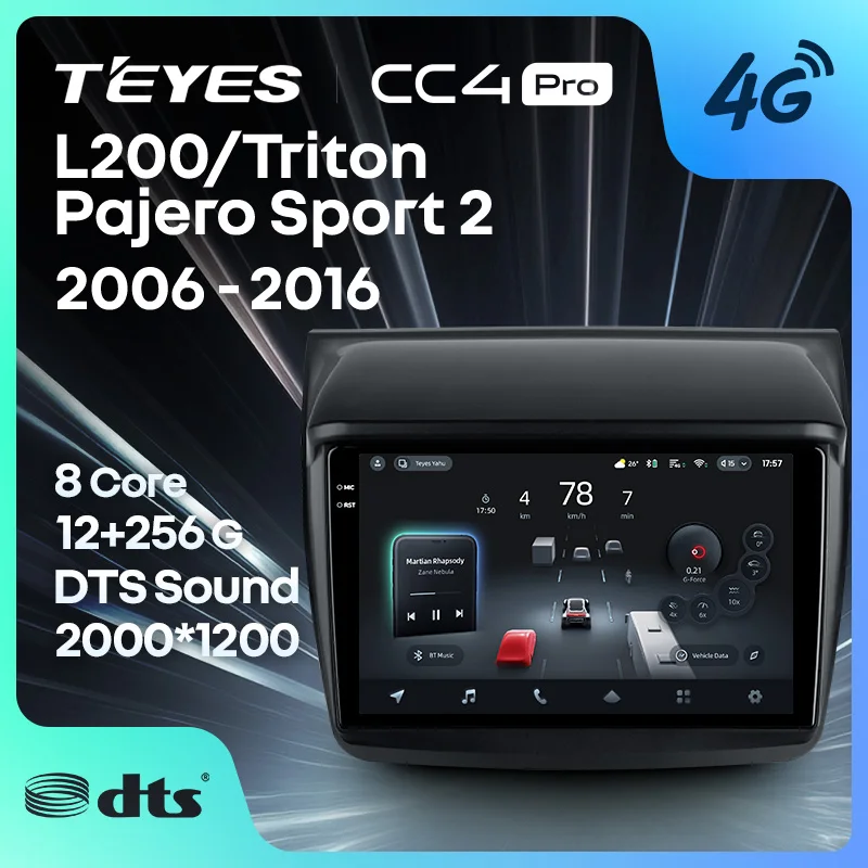 

TEYES CC4 PRO For Mitsubishi Pajero Sport 2 2008 - 2016 L200 4 2006 - 2015 Triton 2006 - 2014 CarPlay Android Auto 2DIN Autoradi
