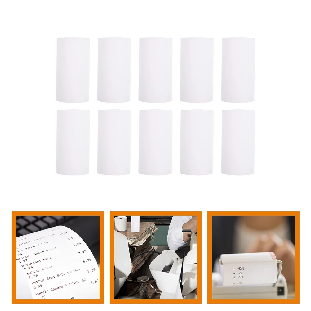 10 Rolls Thermal Cashier Paper 57x25 Tubeless Supermarket Take-out Receipt POS Machine Error Printing Set/10 (57*25mm) Papers