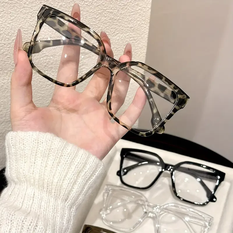 1 Stück/2 Stück/3 Stück/4 Stück elegante, einfache und stilvolle geometrische Brille mit transparenten Gläsern, geeignet für das tägliche Lesen im Büro – Detail 19