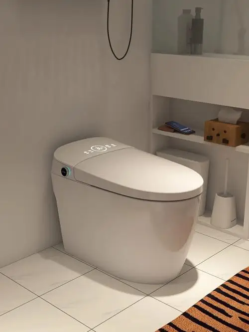 Modern Square Smart Automatic Flush Toilet Remote Control S-Trap IPX4 Waterproof Ceramic Floor Mounted Intelligent WC For