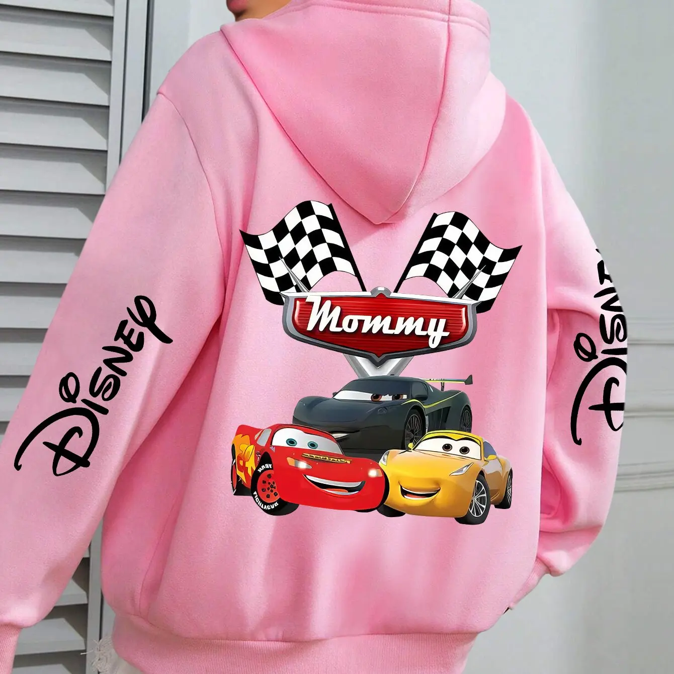

Women Disney Cars Lightning McQueen Hoodies Oversized Streetwear Unisex Sweatshirts Autumn and Winter Fleece Casual Versatile