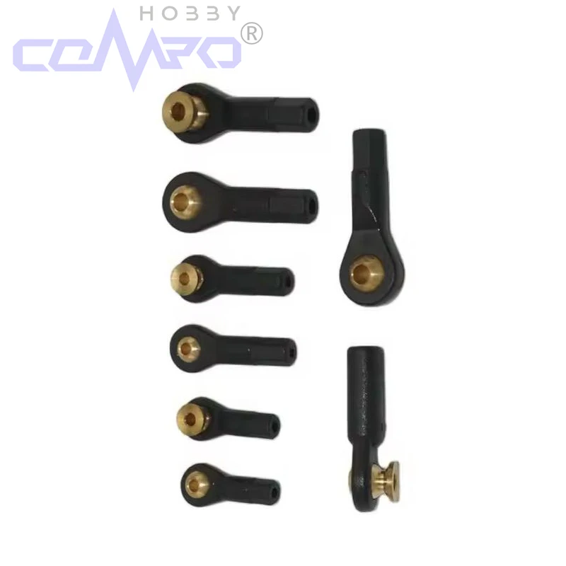 Jeu de maillons à rotule sphériques noirs, 5 pièces, avec rotules sur pied en laiton, pour avion RC, bateau, pièces de voiture