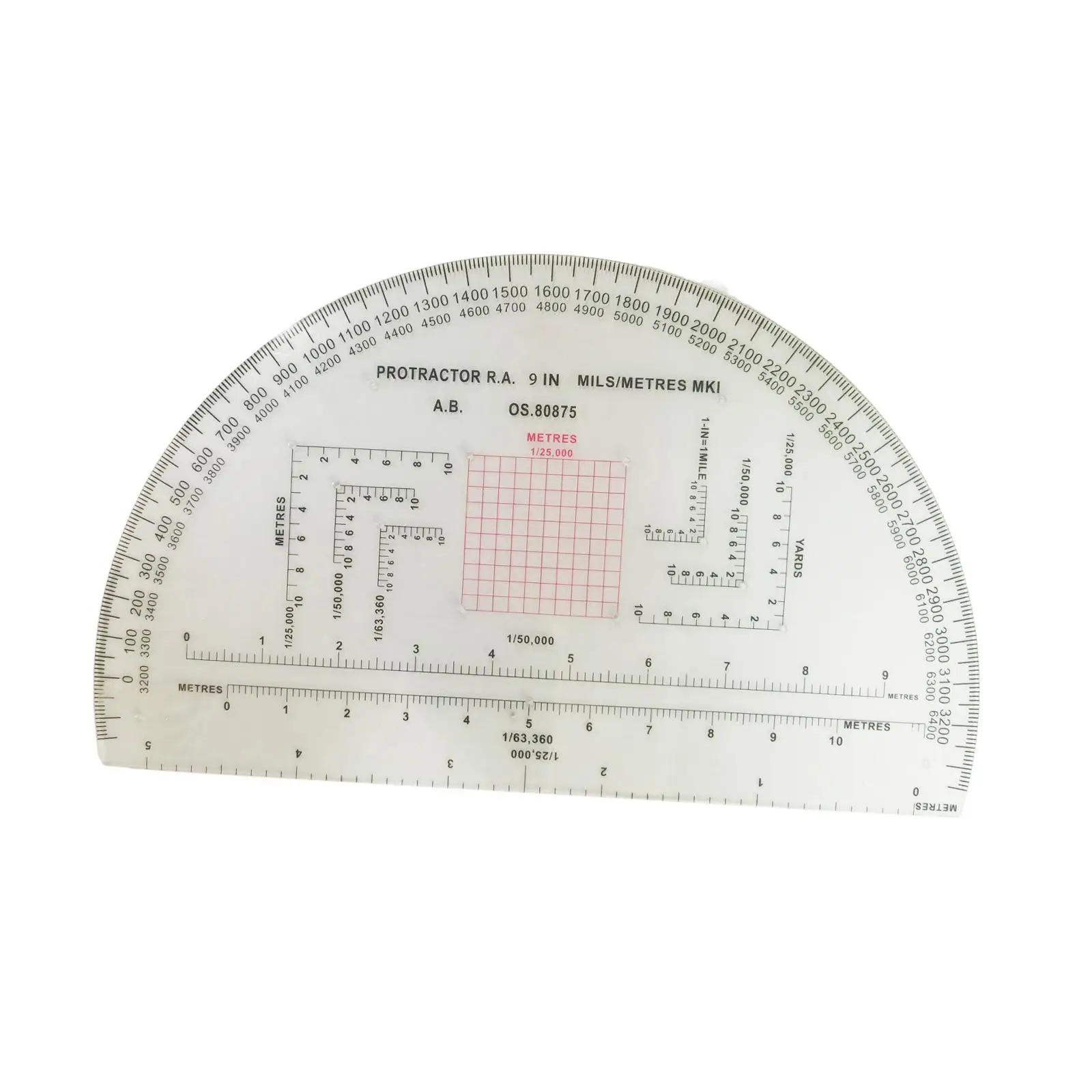 Durable Geographic Coordinate Ruler School Degrees for Outdoor Working Land Navigation