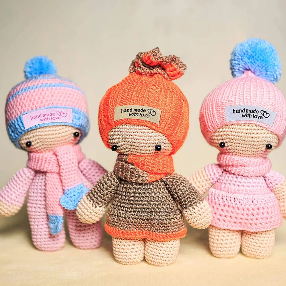 

80Pcs Clothing Collar Labels Flexible Polyester Tags for DIY Sewing Jeans Shirts Hats Bags Apparel Handmade Accessories