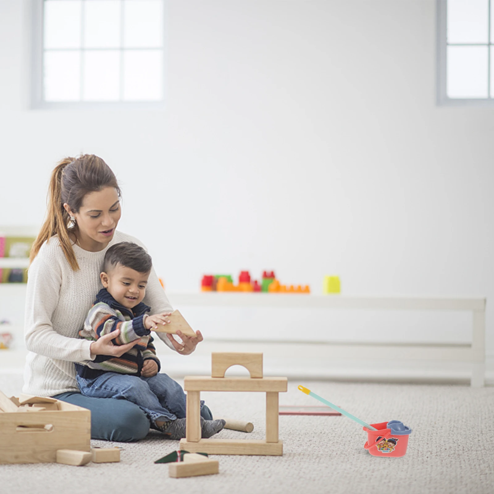 Mini-reinigingshulpmiddel Gereedschap Huishoudelijk speelgoed Kinderen Kinderen Speelgoed Peuter Puzzel Rolbenodigdheden