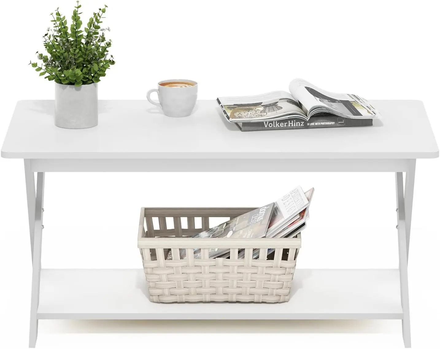 طاولة قهوة بسيطة، طاولة قهوة حديثة مستطيلة بأرجل X، طاولة جانبية متقاطعة، لغرفة المعيشة وغرفة النوم،